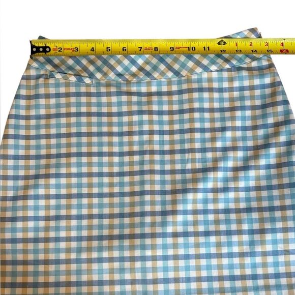Adidas ClimaCool Golf Skirt Skort Blue White Tan Plaid Built In Shorts Woman’s 4 - Picture 10 of 11
